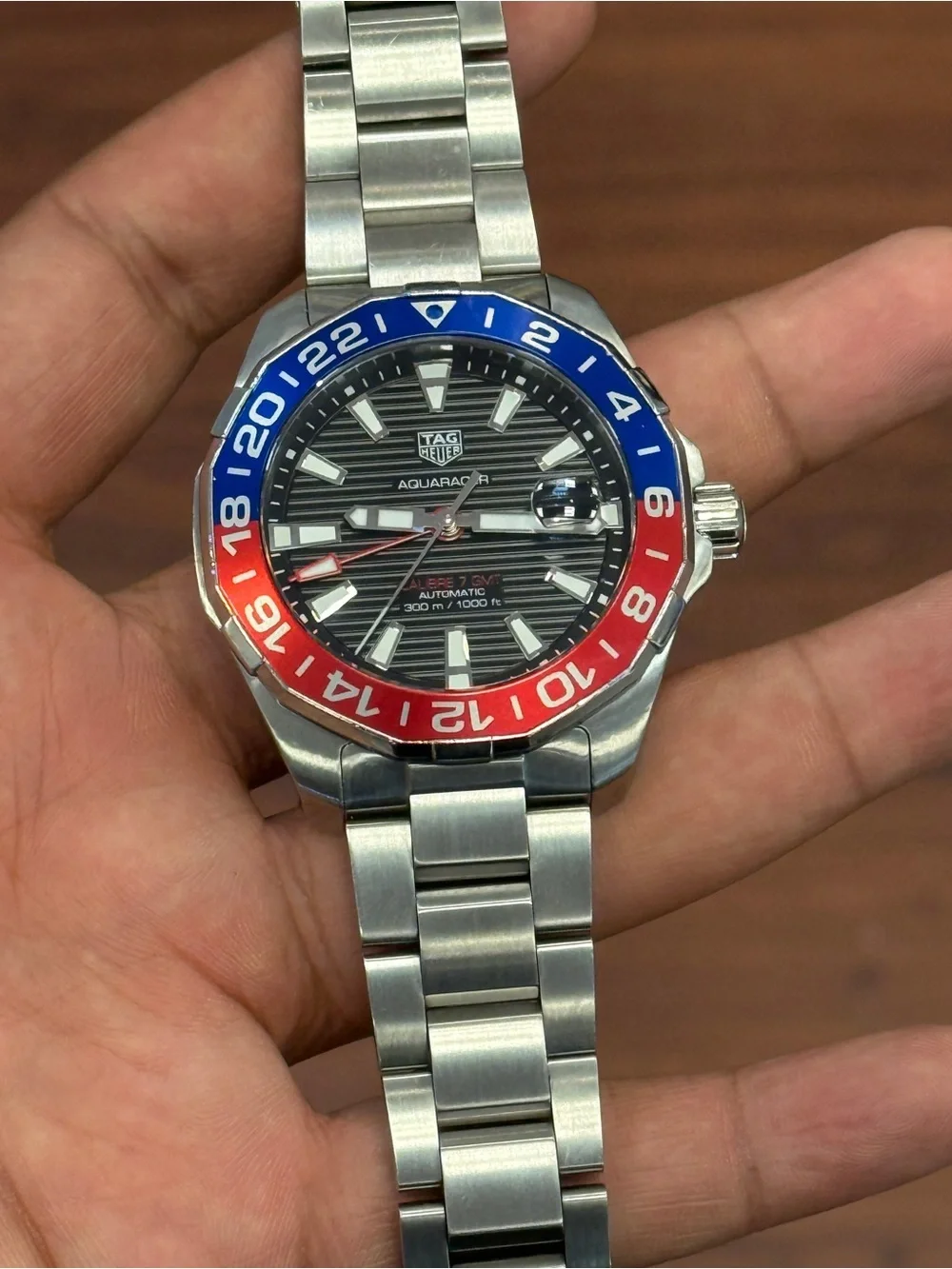 TAG Heuer Aquaracer GMT Automatic Pepsi Bezel WAY201F mens watch